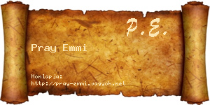 Pray Emmi névjegykártya
